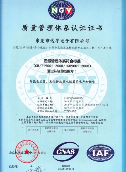 ISO9001:2008 質(zhì)量管理體系